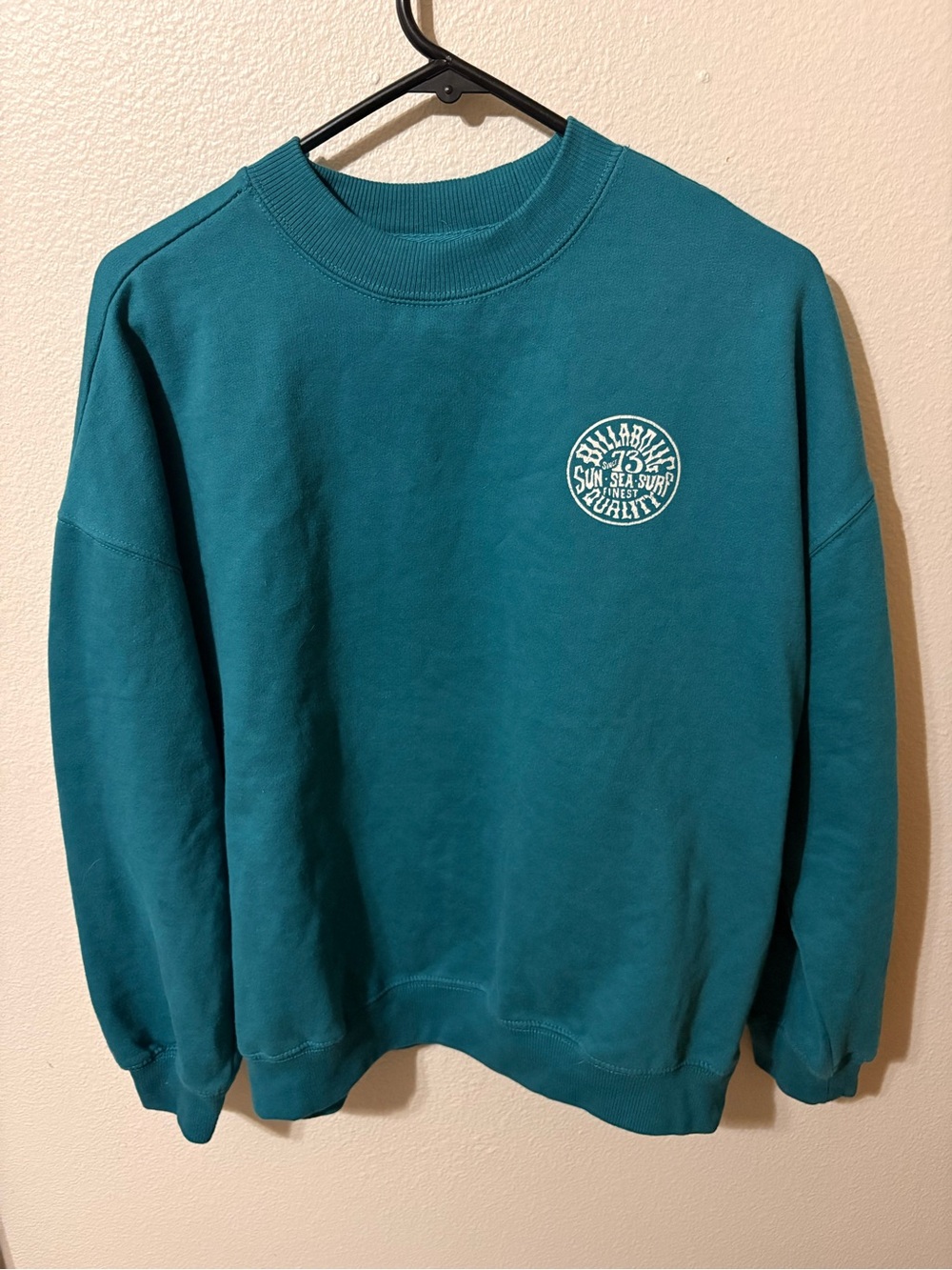 Billabong Teal Crewneck Sweatshirt with Chest Logo